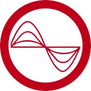 periodization.webp - Leesburg Personal Trainer - Leesburg Personal Trainer A red circular border surrounds an abstract design with overlayed curved lines resembling waveforms in the center. The background within this circular border is white.